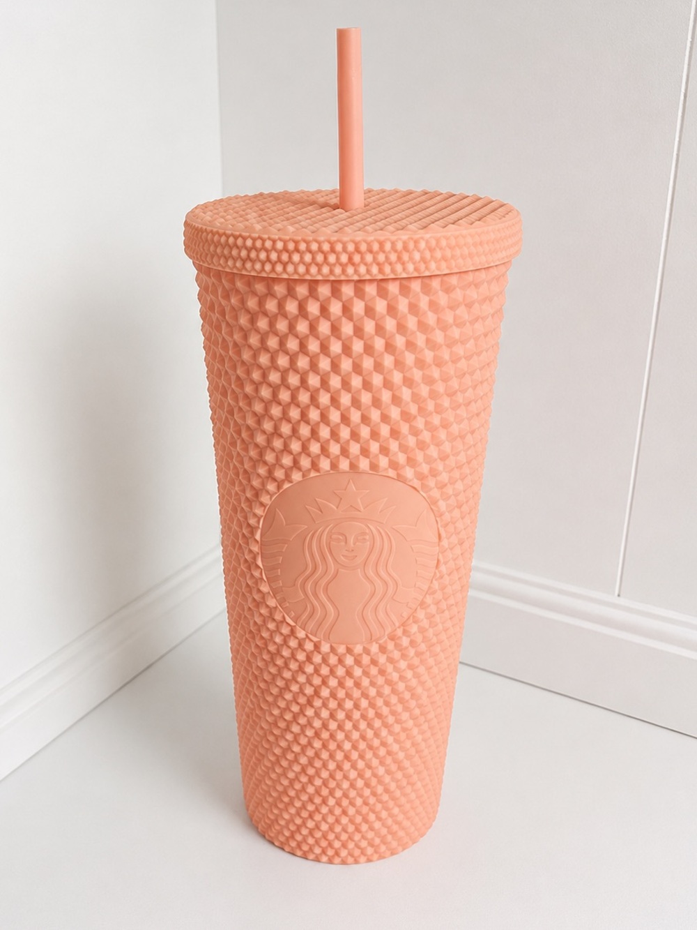 Starbucks Peach Textured Studded Tumbler with Straw
